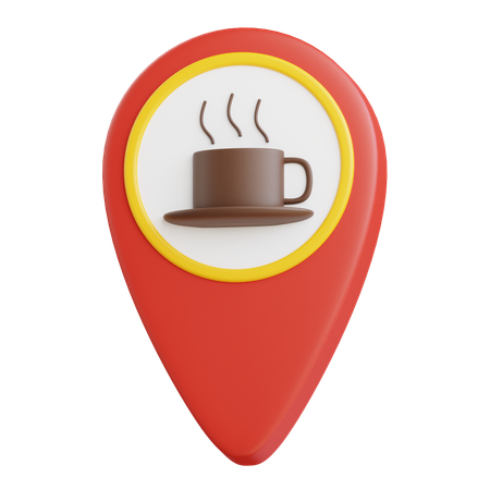 Coffee shop location pin  3D Icon