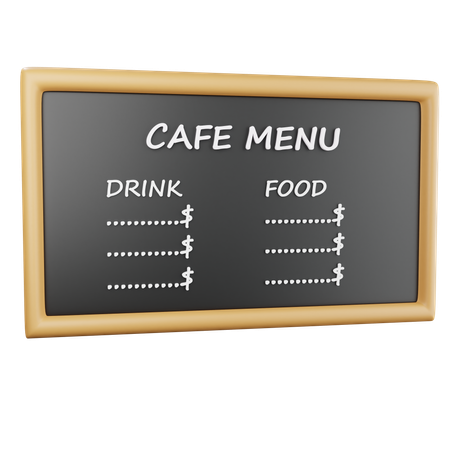 Coffee Shop Menu Display  3D Icon