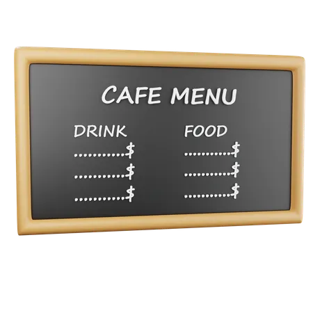 Coffee Shop Menu Display  3D Icon
