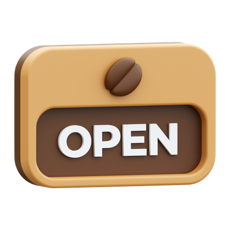 Coffee Shop Open  3D Icon