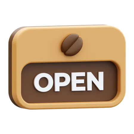 Coffee Shop Open  3D Icon