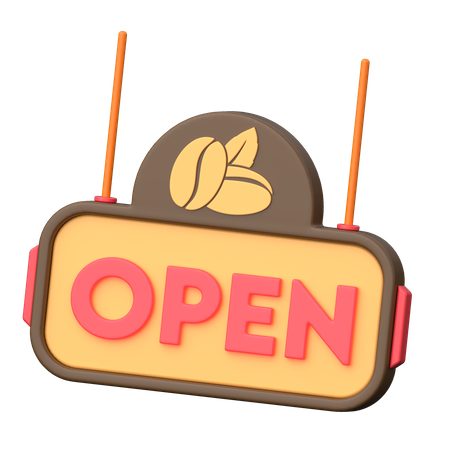 Coffee Shop Open  3D Icon