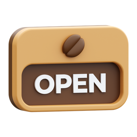 Coffee Shop Open  3D Icon