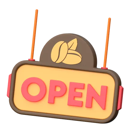 Coffee Shop Open  3D Icon