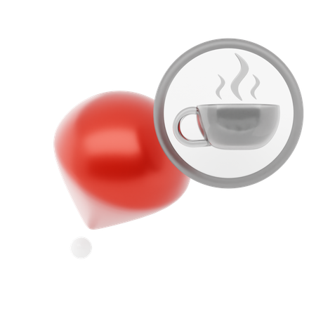 Coffee Shop Pin  3D Icon