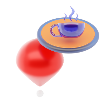 Coffee Shop Pin  3D Icon