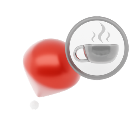 Coffee Shop Pin  3D Icon