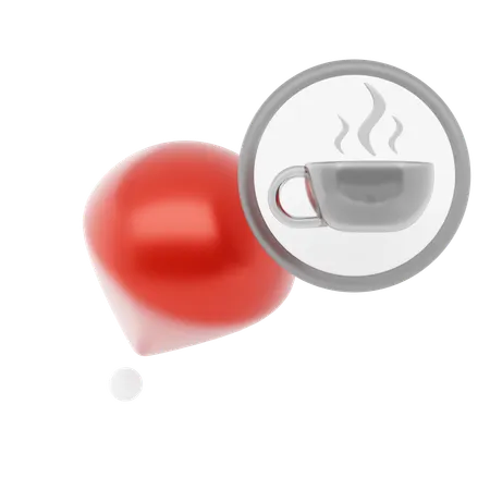 Coffee Shop Pin  3D Icon