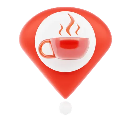 Coffee Shop Pin  3D Icon