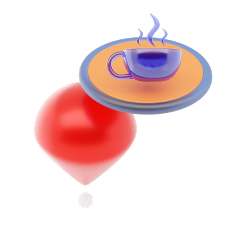 Coffee Shop Pin  3D Icon