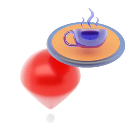 Coffee Shop Pin  3D Icon