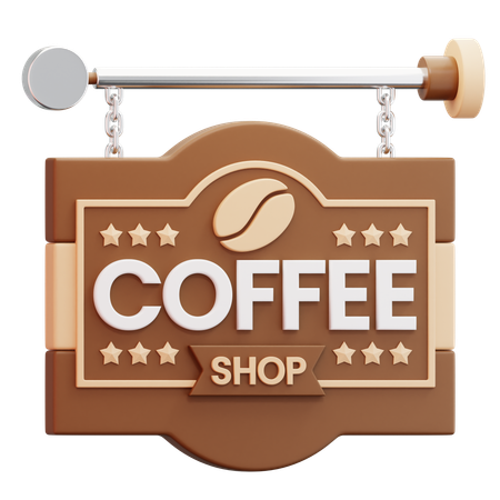 Coffee Shop Sign  3D Icon