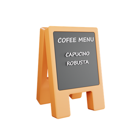 Coffee Shop Stand Menu  3D Icon