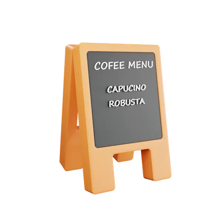 Coffee Shop Stand Menu  3D Icon