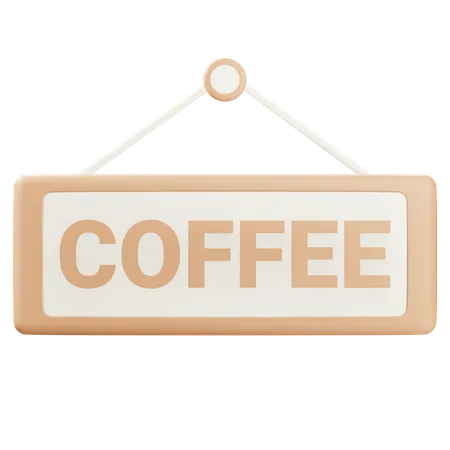 3 D Coffee Sign With Alpha Background 3D Icon