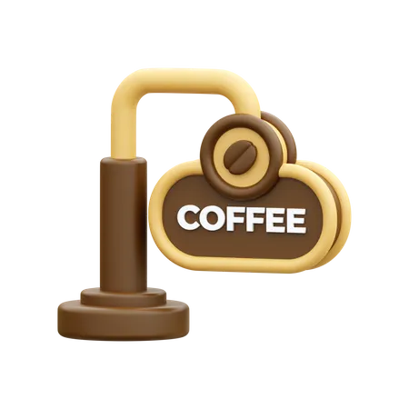 Coffee Sign Board  3D Icon