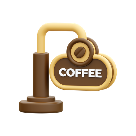 Coffee Sign Board  3D Icon