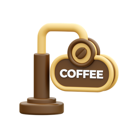 Coffee Sign Board  3D Icon