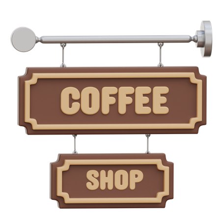 Coffee Signboard  3D Icon