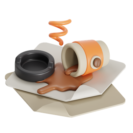 Coffee spill error state  3D Icon