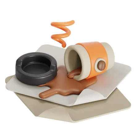 Coffee spill error state  3D Icon