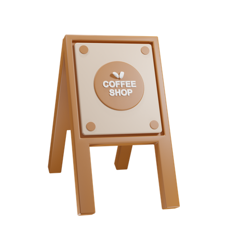 Coffee Stand Banner  3D Icon