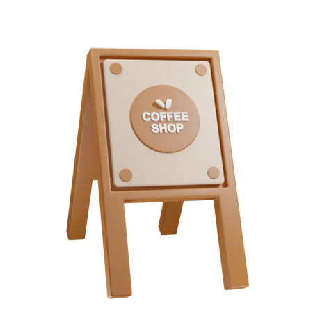 Coffee Stand Banner  3D Icon