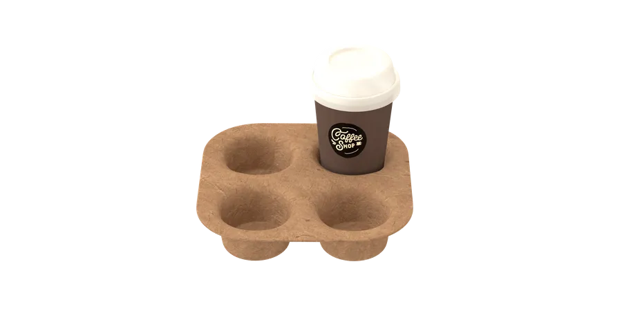 Coffee tray 3D Illustration
