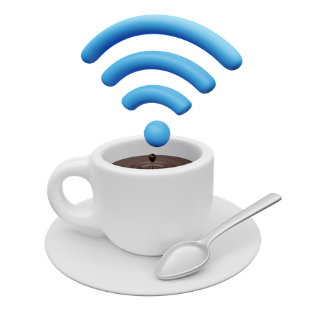 Coffee Wifi  3D Icon