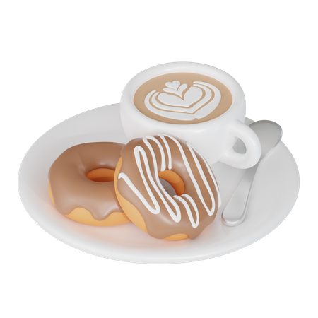 Coffee With Donut  3D Icon