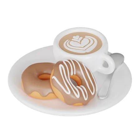 Coffee With Donut  3D Icon