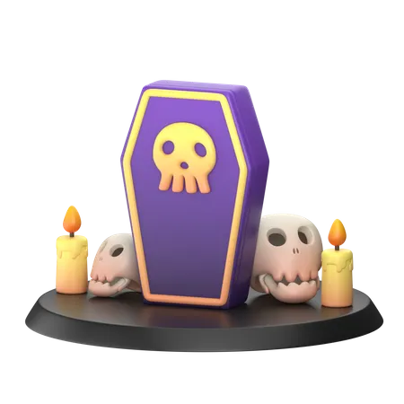 Coffin 3 D Halloween Illustration Pack 3D Icon