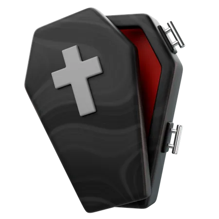 3 D Rendering Of Halloween Coffin Icon 3D Icon