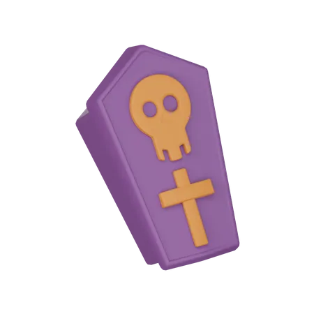 3 D Halloween Coffin Icon Illustration 3D Icon