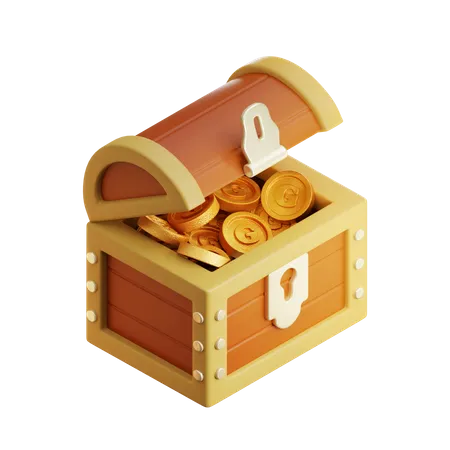 Coffre au trésor doré  3D Icon