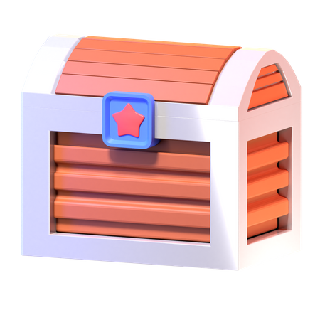 Coffre en bois  3D Icon