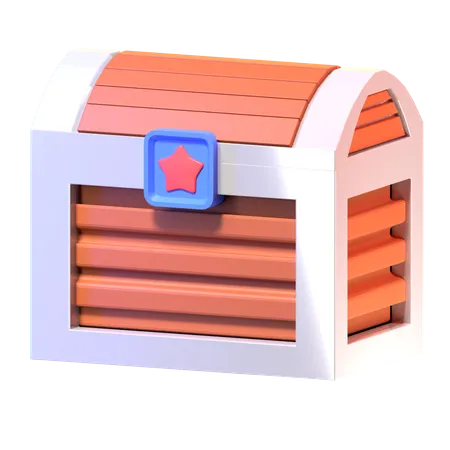 Coffre en bois  3D Icon