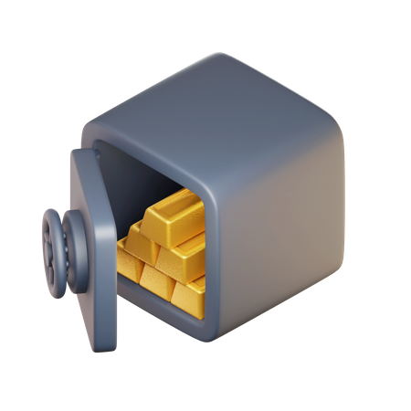 Coffre-fort doré  3D Icon