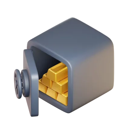 Coffre-fort doré  3D Icon