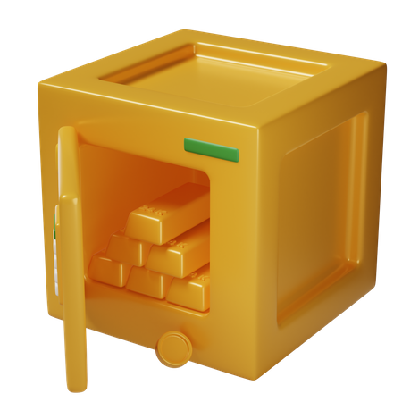 Coffre-fort en or  3D Icon