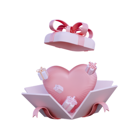 Coffret cadeau d'amour  3D Illustration