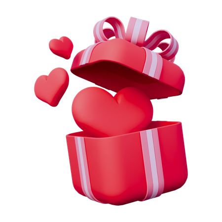 Coffret cadeau avec amour  3D Icon