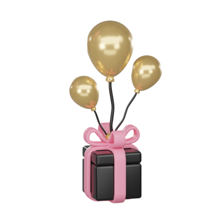 Coffret cadeau avec des ballons  3D Icon