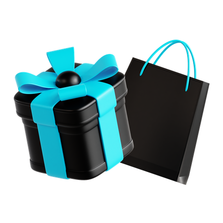 Coffret cadeau avec sac à provisions  3D Icon