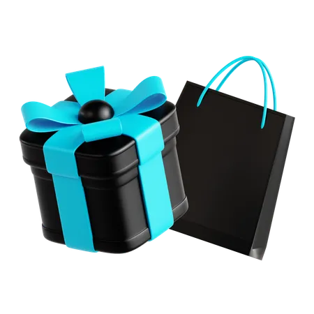 Coffret cadeau avec sac à provisions  3D Icon