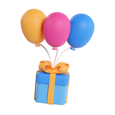 Ballon de boîte cadeau  3D Icon