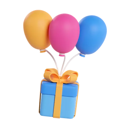 Ballon de boîte cadeau  3D Icon