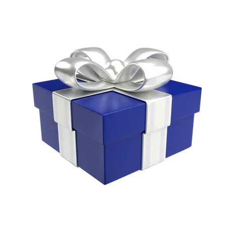 Coffret Cadeau Bleu Premium  3D Illustration
