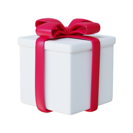Cadeau de Noël boîte blanche  3D Illustration
