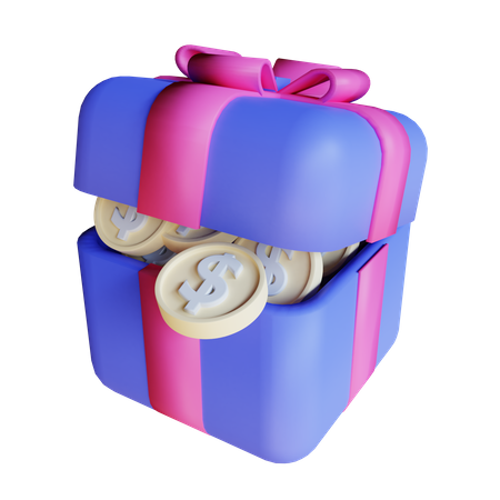 Coffret cadeau en dollars  3D Icon